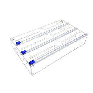 OEM personalizado transparente acrílico rectángulo cocina plástico envoltura dispensador de papel de aluminio cortador de papel de aluminio con embalaje de cartón - Product Image 4