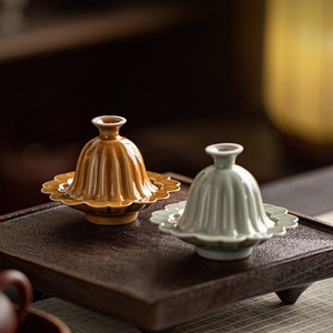 Juego de taza y platillo de cerámica Daiye, forma irregular, estilo retro, para té de la tarde - Product Image 4