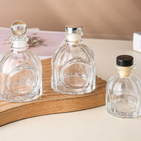 Bouteilles diffuseurs à roseaux cylindriques en verre transparent de 50 ml, 100 ml, 150 ml, personnalisables par sérigraphie, contenants vides en gros