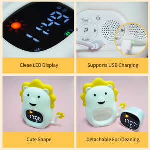 Mặt Trời Mọc OK để đánh thức đồng hồ báo thức snooze ngủ Viện trợ loa âm thanh máy vườn ươm ánh sáng ban đêm trẻ em báo động kép ngủ huấn luyện viên Đồng hồ - Product Image 6