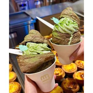 Custom Handheld Sugarcane <strong>Paper</strong> Dessert <strong>Cups</strong> with Dome Lids 8oz Disposable Takeout Ice Cream <strong>Cups</strong> <strong>Mini</strong> Dessert Bowl for Icecream - Product Image 5