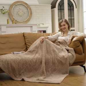 2025 modelo nuevo hogar calefacción manta chal 4 niveles de calefacción con <span class=keywords><strong>apagado</strong></span> automático alfombra de calefacción eléctrica de lana suave - Product Image 1