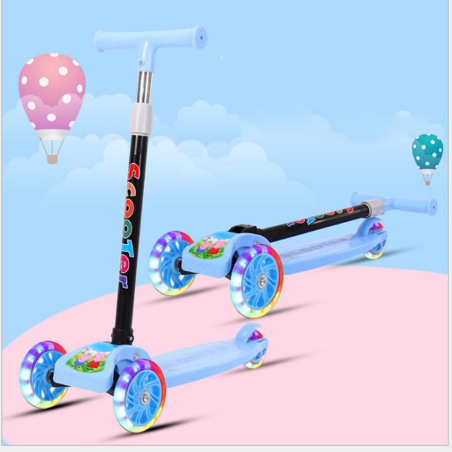 Wholesale Adjustable Pu Flashing Wheels Kids Scooter Light Printed Children's Scooter / 3 Wheel Portable Foldable Kids Scooter