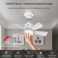 Ventilateur de plafond ultra-lumineux avec télécommande et variateur d'intensité, nouveau modèle 2026, en acrylique, 45 cm, avec ampoule et douille E27, emballage de vente au détail