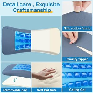 Side Back Sleeper Cooling Pillow Cushion Lower Back Pain Relief Supportive Sleeping Pillow Memory Foam Gel Lumbar Support Pillow - Product Image 2