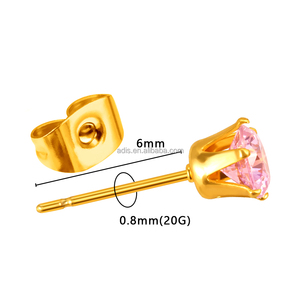 Offre Spéciale acier inoxydable élégant Six-Prong rond rose zircone <span class=keywords><strong>bijoux</strong></span> de beauté étincelants - Product Image 3