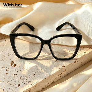 Lunettes de soleil œil de <span class=keywords><strong>chat</strong></span> noires légères pour femmes, monture intégrale surdimensionnée, protection des yeux, verres transparents, lunettes de soleil tendance - Product Image 4