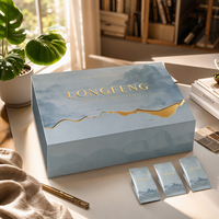 Coffret Cadeau de Luxe Personnalisé avec Motif Montagne Doré, Emballage Rigide pour Sachet de Parfum, Cosmétique, Cadeau de Mariage