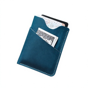 Porte-cartes et pince à billets en cuir de vachette véritable Crazy Horse pour homme – Style vintage – Grande vente - Product Image 4