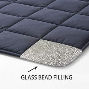 Couverture lestée JEMO en tissu de bambou rafraîchissant, respirante pour l'été, thérapie sensorielle, soulagement de l'anxiété et du stress, double couture, perles de verre - Product Image 3