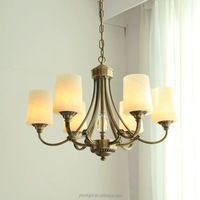Lustre de style américain, lustre en cristal avec base en cuivre, pour salon, salle à manger, hôtel, personnalisable.