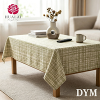 Nappe rectangulaire en polyester et lin imprimé motif marbre beige doré HuaLai pour la maison, les banquets et la décoration de fêtes, résistante aux plis
