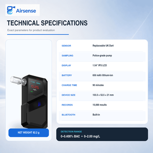 Alcootest à capteur de cellule à combustible remplaçable avec 10 000 enregistrements de tests pour le dépistage d'alcool au lieu de travail - Product Image 4