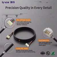 Arnés de Extensión Personalizado ZH1.5 6P Macho-Hembra, Cable Circular de PVC UL1571 26AWG con Terminal Chapado en Oro para Sensor de Electrodomésticos e Intercomunicador