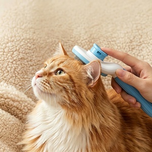 One-Click Self-Cleaning Eco-friendly <b>Pet</b> Hair Remover <b>Brush</b> for Cats & Dogs Bathroom Use Plastic Material - Product Image 3