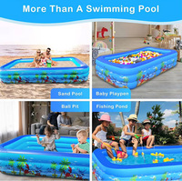 Aufblasbarer Kinder-Swimmingpool für Kleinkinder von 1-6 Jahren, PVC, rechteckig, Strand-Print-Serie, großes Fassungsvermögen, Wasserspielplatz für draußen