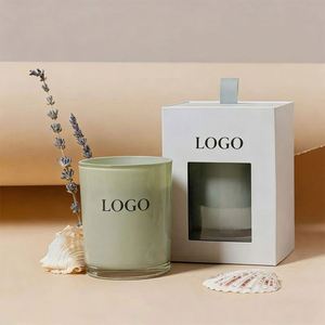 Luxury Reusable Scented Soy Wax Candle <b>Jar</b> Empty Glass Bottle for Home Decor with Custom Logo <b>Label</b> for Pray Yoga - Product Image 1