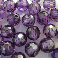 Perles en forme de boule à facettes Offre Spéciale d'usine cz zircone cubique de couleur améthyste pour pierres précieuses en vrac