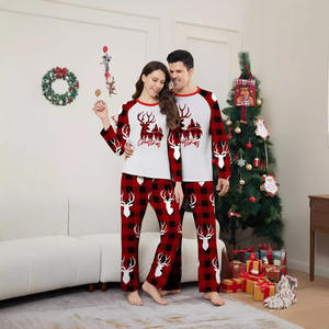 Erwachsene individuell bedruckte Kinder pyjamas Sets Langarm atmungsaktive Polyester Terry Nachtwäsche Family Matching Pyjamas 1-12 Jahre alt - Product Image 2