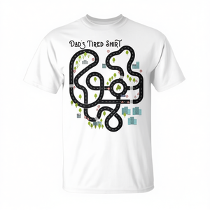 T-shirt Dad'S Tired avec carte routière et piste de jeu - Product Image 2