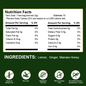 Bolsitas de Té de Jengibre y <span class=keywords><strong>Miel</strong></span> de <span class=keywords><strong>Manuka</strong></span> con Limón Natural, Inmunitario, Antioxidante, Antiinflamatorio, Citron, Gingembre, Limon, Jengibre, <span class=keywords><strong>Miel</strong></span>, 40 Bolsitas - Product Image 2