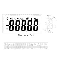 شاشة LCD أحادية اللون مقاس 1.9 بوصة بـ 1/2/3/4/5/6 أرقام و7 أجزاء مخصصة بـ 19 دبوس