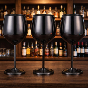 Top Selling Classic Stainless Steel <b>Stemmed</b> Wine <b>Glasses</b> Shatter Proof Copper Coated Unbreakable Wine <b>Glass</b> Goblets Eco-Friendly - Product Image 3