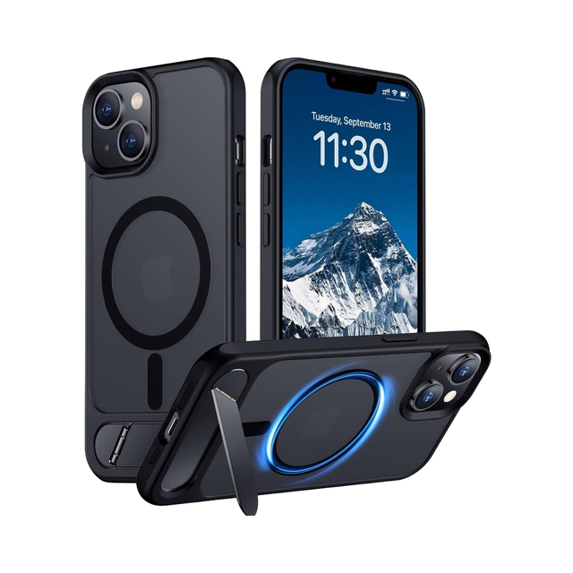 Luxury Magnetic Compatible 16/15 Case with Built-in Invisible Kickstand Shockproof TPU Mobile Phone Protection