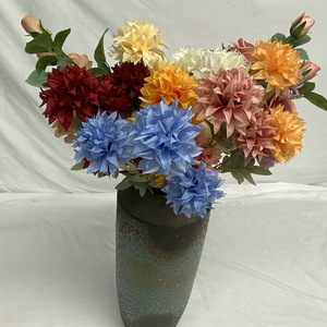 Fleurs Queyiyi, chrysanthème à trois têtes, boule de 65 cm, fleur artificielle, décoration de mariage, décoration de la maison, accessoires de photographie - Product Image 3