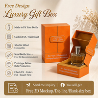 Boîte d'emballage de parfum noire et dorée, emballage en carton, flacon de 30 ml, 50 ml, 100 ml, logo personnalisé, emballage cadeau de luxe