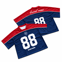Maillots de football américain personnalisés en sublimation, style streetwear, coupe ample, rétro, en mesh, surdimensionnés