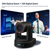 Système de Conférence PTZ avec Zoom Optique 10X 20X 30X, Carte Micro-SD, Suivi Automatique Humain par IA, Contrôleur de Caméra NDI PLZ