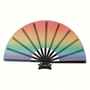 Abanico de Mano de Bambú y Plástico Ecológico Pintado con Diseño de Kung Fu Tai Chi Dorado Brillante de 33 cm para Baile Cuadrado y Estudio de Fitness - Product Image 3