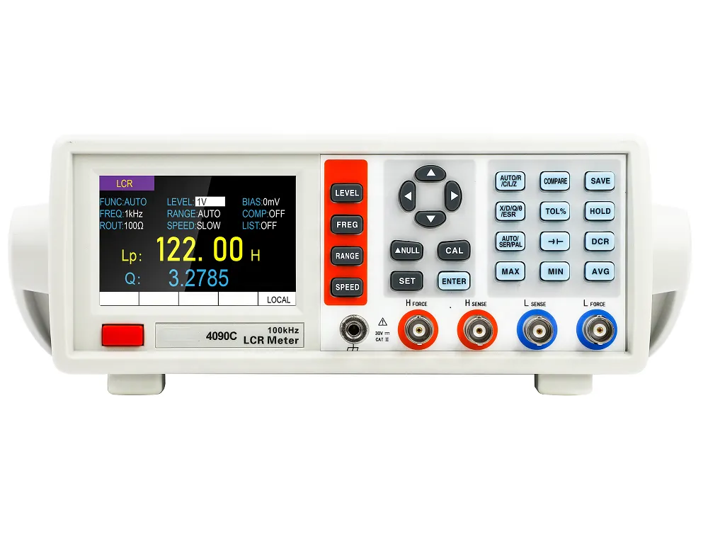 DECCA 4090C testes de frequência e nível múltiplos com precisão básica de 0,1%. USB e banco RS232 LCR Meter LCR bridge 100KHz