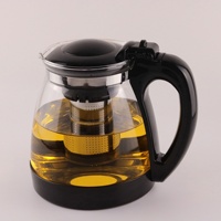 Théière en verre grande capacité, infuseur à thé, théière filtrante, bouilloire résistante à l'eau chaude, service à thé, infuseur à thé, style minimaliste