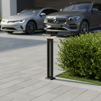 Lampadaire solaire LED moderne, IP65, étanche, carré, en aluminium, avec détecteur de mouvement, éco-responsable, pour jardin extérieur, allée, cour