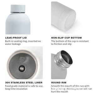 Bouteille d'eau de sport portable d'extérieur en acier inoxydable 304 à double paroi sous vide à petite ouverture et grande capacité - Product Image 4