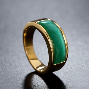 Minimalist Jewelry <b>Ring</b> Gold Plated <b>Men</b> square Opal Stone <b>Rings</b> - Product Image 4