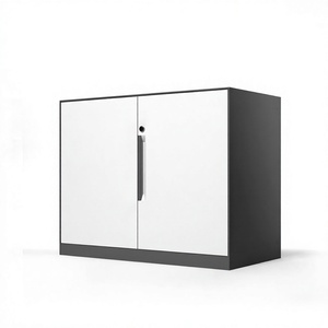 2-Door Metal Mobile Office Storage <b>File</b> Cabinet Double Tiers Foldable with Waterproof Steel Handle for School Furniture - Product Image 6