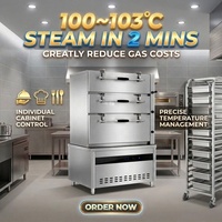 Machine à vapeur commerciale à induction à 3 niveaux en acier inoxydable pour momos et fruits de mer, idéale pour restaurants, cuisines et cantines