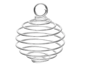 Pendentif cage en spirale en fil d'acier inoxydable, accessoires de mode uniques