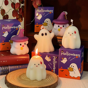 Easter Halloween Ghost Spooky Goth Lovely Decorative <b>Gifts</b> Holidays Party Scented White Soy Wax <b>Candles</b> - Product Image 4