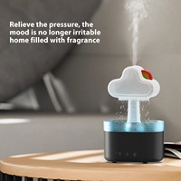 Hxtc88 ultrasons 7 couleurs lumière LED purificateur d'air alimenté par Usb diffuseur d'arôme goutte à goutte d'eau nuage de pluie Portable Mini humidificateur de bureau