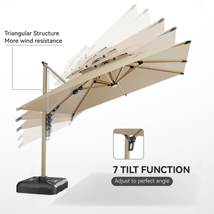 Sombrilla de Exterior de Aluminio Plegable, Ligera y Moderna, Personalizada por HANYI, Impermeable, con Protección Anti-UV, para Patio y Jardín - Product Image 2