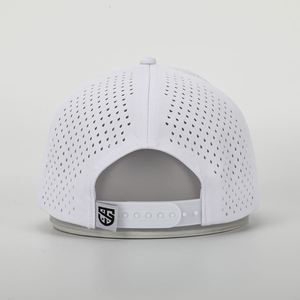 Gorra de Béisbol Deportiva Personalizada de Alta Calidad, 6 Paneles, 100% Poliéster, Logotipo Bordado, Perforada con Corte Láser, Gorra Blanca al por Mayor - Product Image 5