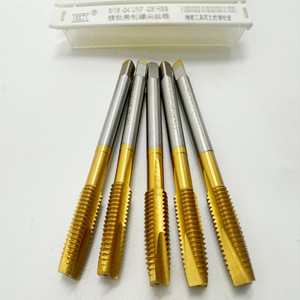 Taraud de machine à pointe spirale Shenxin American Standard Inch 5/16-24 UNF-2B HSS plaqué titane pour métaux non ferreux - Product Image 2