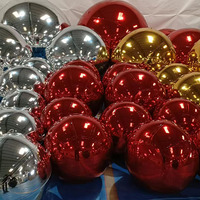Boule de miroir gonflable bleue suspendue ballon de sphère de miroir pour la décoration d'événement de fête de scène Double couches boules de miroir en PVC