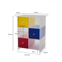 Table d'appoint de canapé personnalisée en acrylique, meuble de rangement coloré, table de chevet, présentoir en acrylique avec tiroir