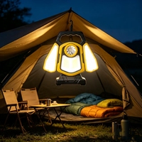 Nouvelle lampe de travail portable à énergie solaire - Pliable, facile à transporter, LED jaune/bleue, batterie 18650, indice de protection IP44, garantie 1 an, extérieur