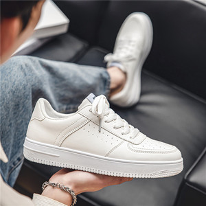 รองเท้าผ้าใบผู้ชาย รุ่นใหม่ ระบายอากาศได้ดี เหมาะสำหรับออกกำลังกาย ใส่ลำลอง แฟชั่นวัยรุ่น รองเท้าสีขาวล้วนอเนกประสงค์สำหรับผู้ชาย - Product Image 4